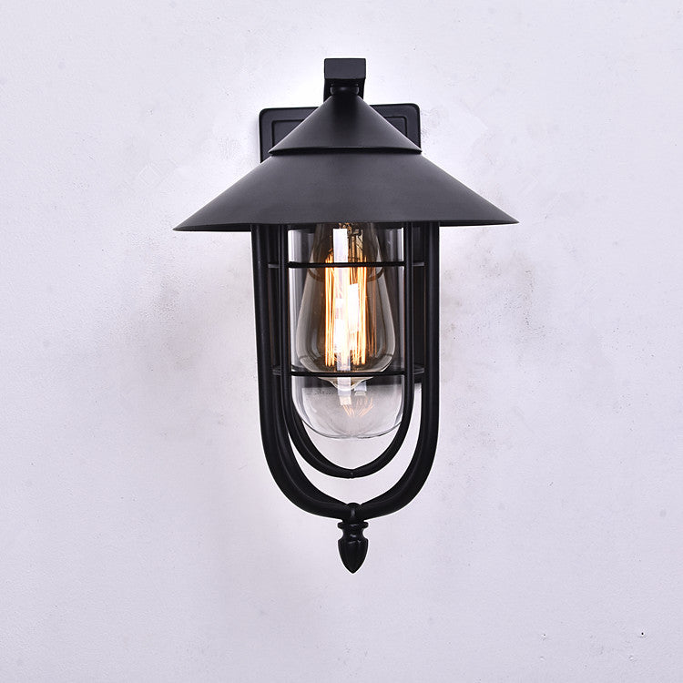 Zeitgenössische industrielle Eisen wasserdichte menschliche Körpersensor 1-Licht Außenwand Sconces Lampe für Außenpatio | Brehn