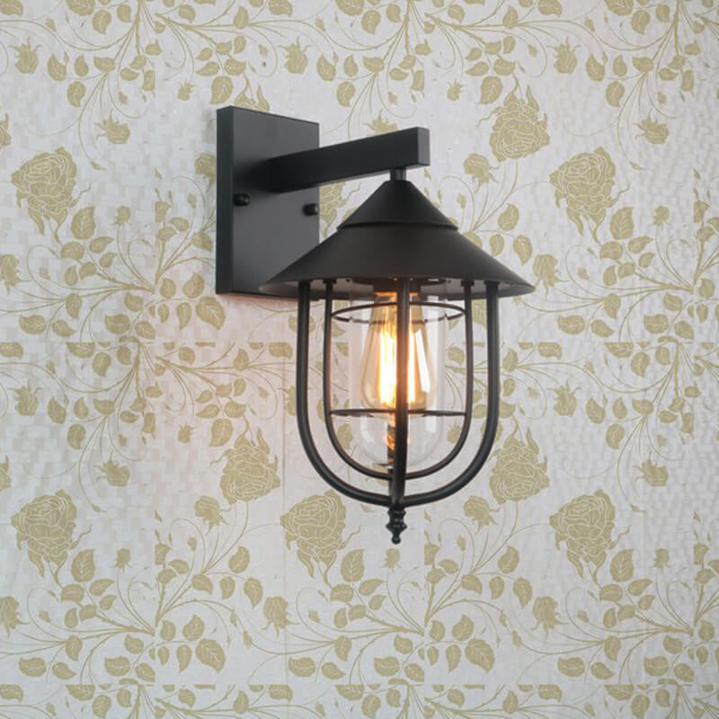 Vintage Industrielle Eisen Laterne Innen Außen 1-Licht Wand Sconce Lampe | Brehn