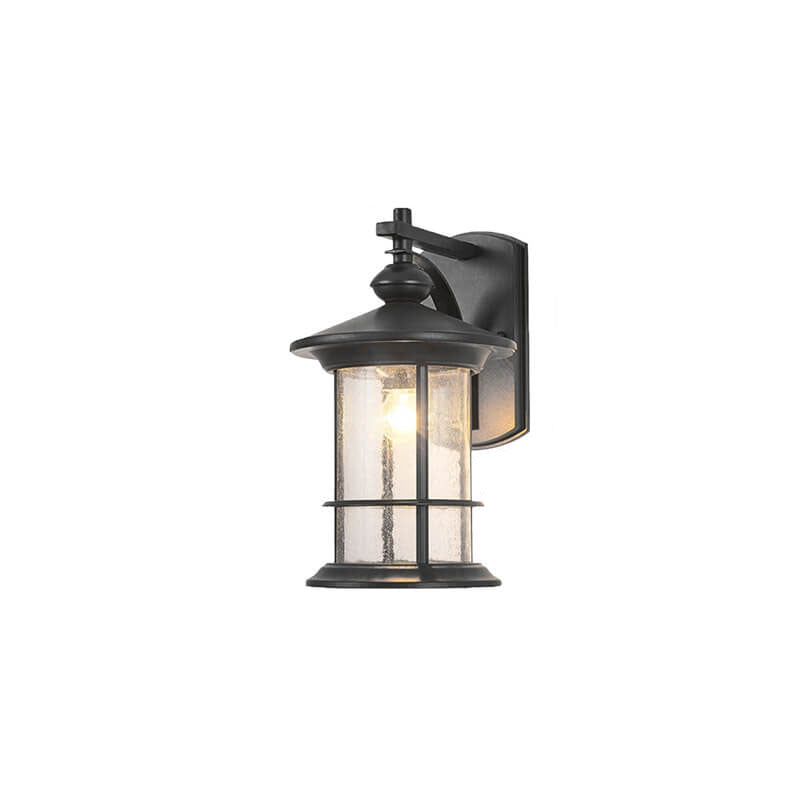 Industrielle Vintage Blasen-Glas-Säule 1-Licht Außen wasserdichte Wand Leuchte Lampe | Brehn