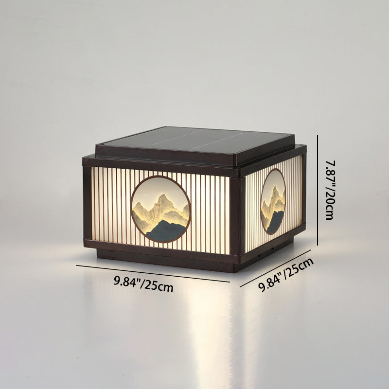 Modern minimalist Solar wasserdicht quadratisch Aluminium Glas LED Postkopflicht für Garten | Brehn