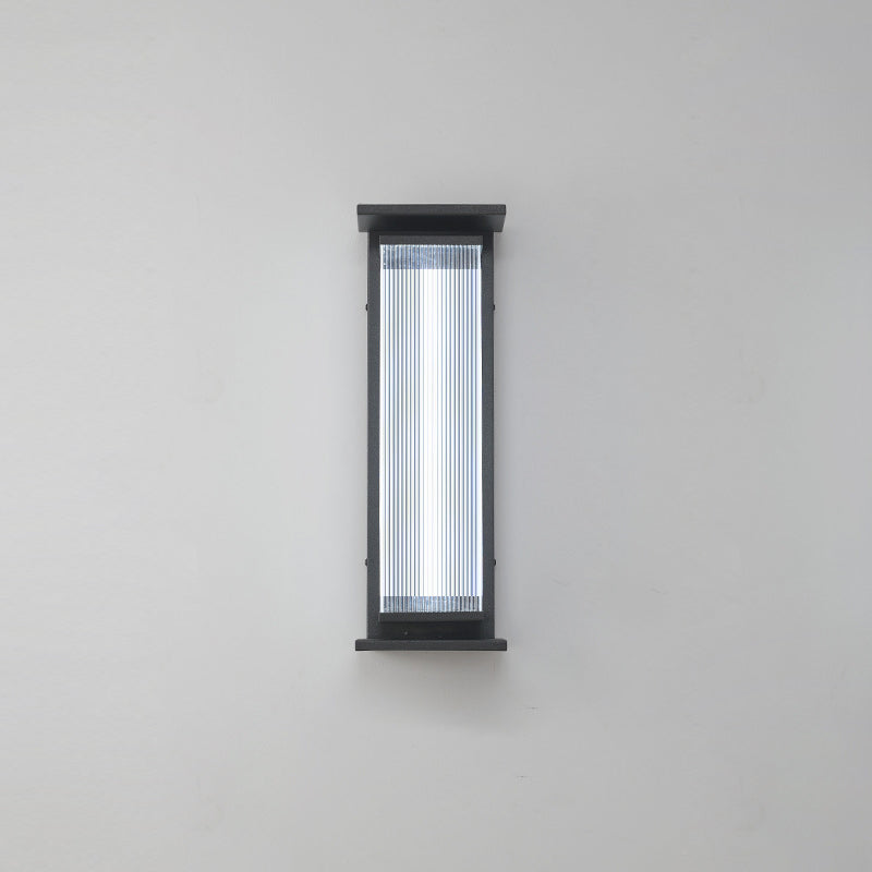 Wasserdichte, rechteckige LED-Wandleuchte aus Edelstahl und Acryl für die Terrasse