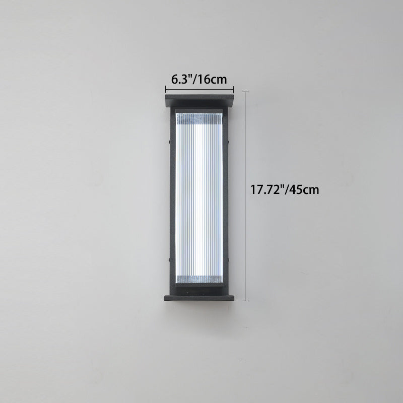 Wasserdichte, rechteckige LED-Wandleuchte aus Edelstahl und Acryl für die Terrasse