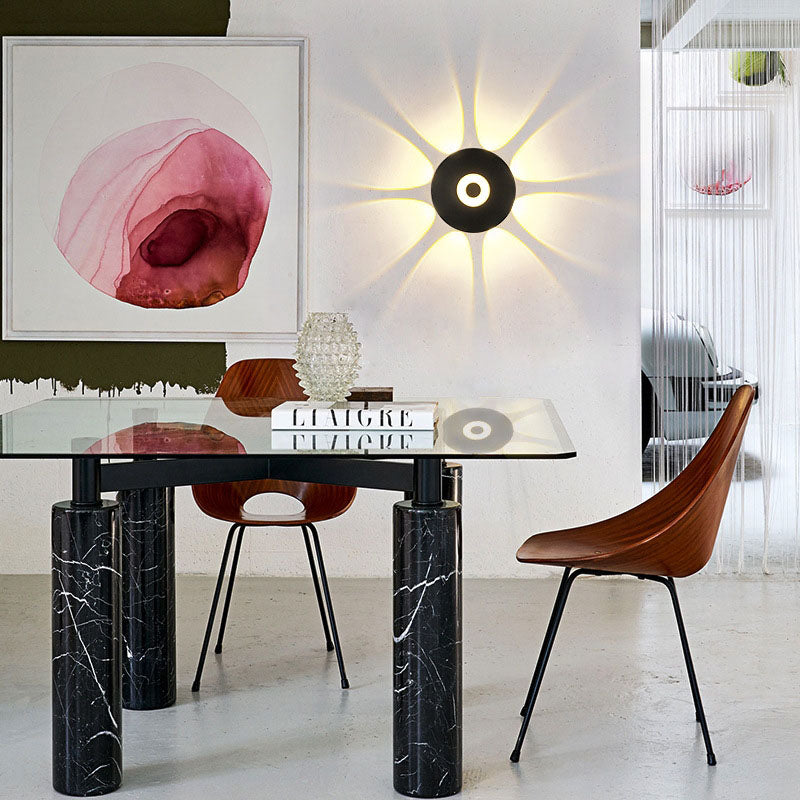 Zeitgenössische skandinavische Aluminium runde Shade LED Wandleuchte Lampe für Außenpatio | Brehn