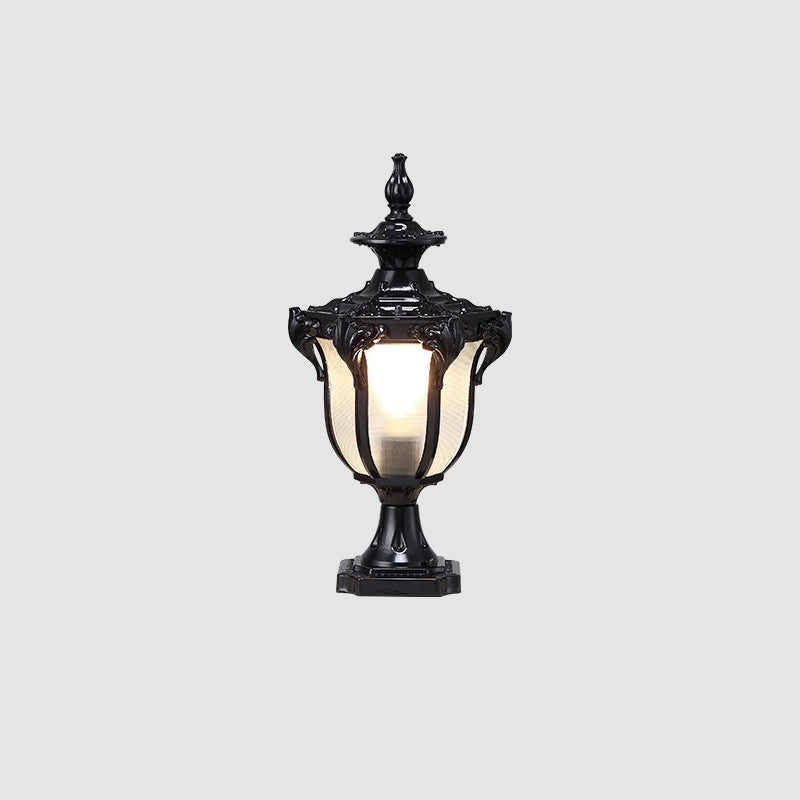 Europäische Retro-Gartenleuchte aus Aluminium-Druckguss, Glas, Solar, wasserdicht, für den Außenbereich