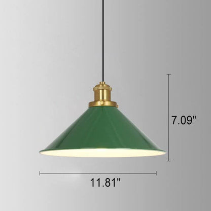 RetroDome Pendelleuchte im Industrie-Vintage-Stil | Grünes Eisenkuppel-Design | Einzelflammig | Rustikale Deckenbeleuchtung