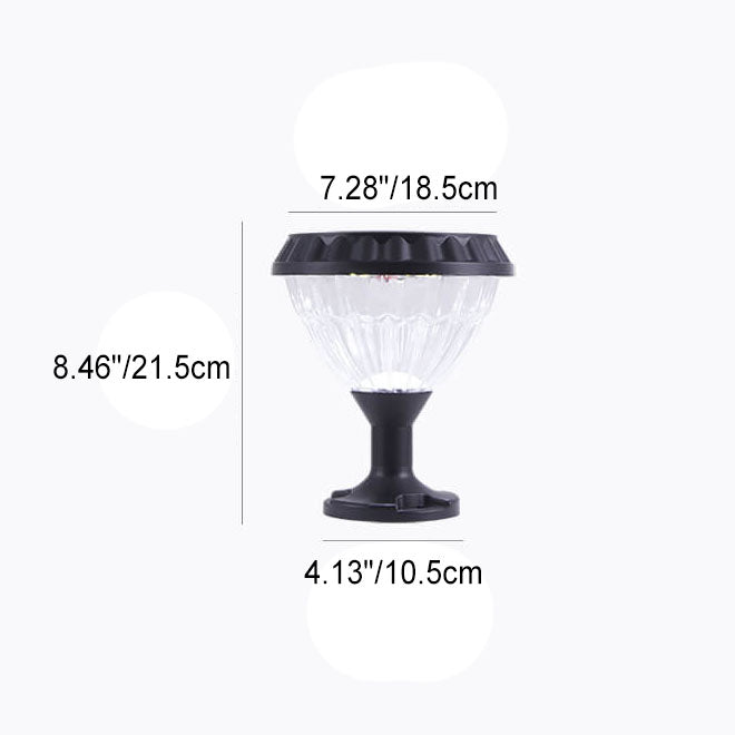 Modernes schwarzes Solar-Druckguss-Aluminium-Glas-Außen-Patio-Wasserdicht-Säulen-Hochlicht | Brehn
