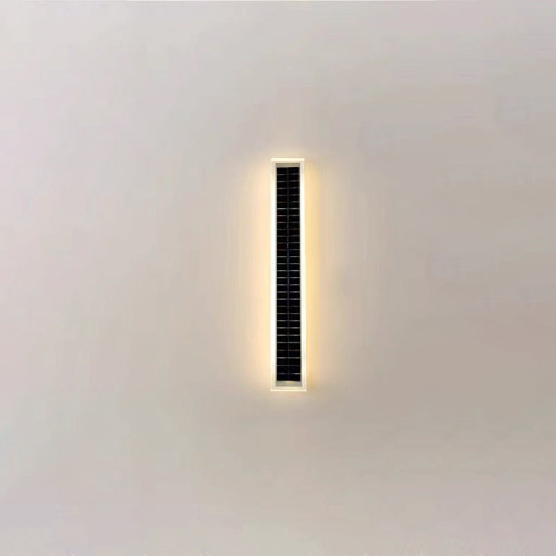 Minimalistische rechteckige LED-Wandleuchte für den Außenbereich, wasserdicht, mit Solarfunktion, für Terrasse und Garten