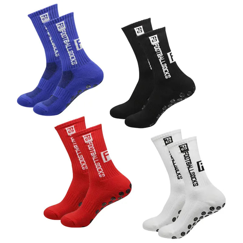 Brehn | 4 Paar Fußballsocken Sport Grip Gummi rutschfeste Socken