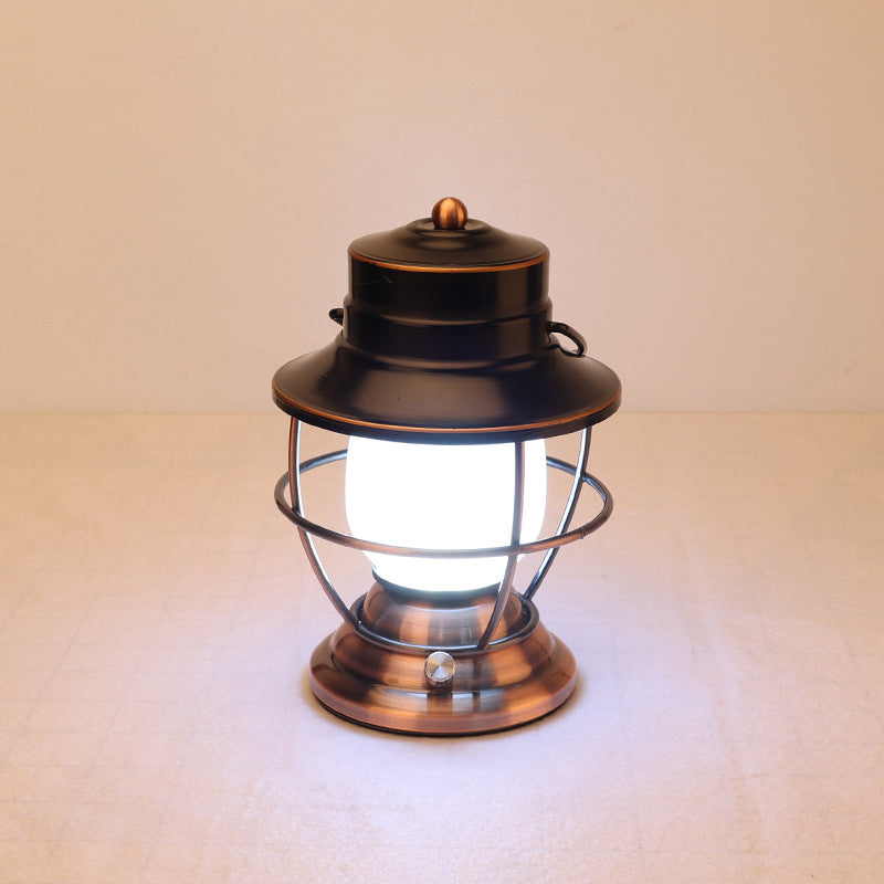 Traditionelles Bauernhaus Wasserdichte Wiederaufladbare Eisen Acryl Zylinder LED Tischlampe Für Unterhaltungsraum | Brehn