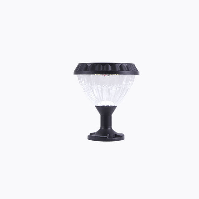 Modernes schwarzes Solar-Druckguss-Aluminium-Glas-Außen-Patio-Wasserdicht-Säulen-Hochlicht | Brehn