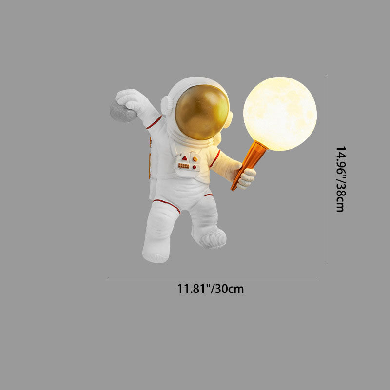 Brehn | CosmoBuddy Astronaut Wandlampe | Kreatives Design | Resin & ABS | LED Schlafzimmerlicht