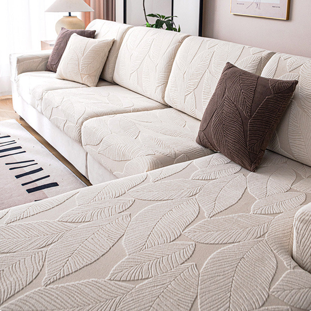 Moderne Blatt Jacquard Wasserdichte Anti-Kratzer Couchbezug | Brehn