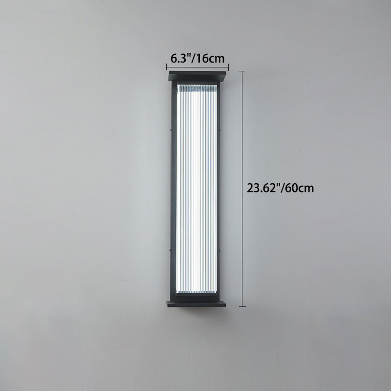 Modern minimalist wasserdichte rechteckige Edelstahl-Acryl-LED-Wandleuchte für den Außenbereich Patio | Brehn