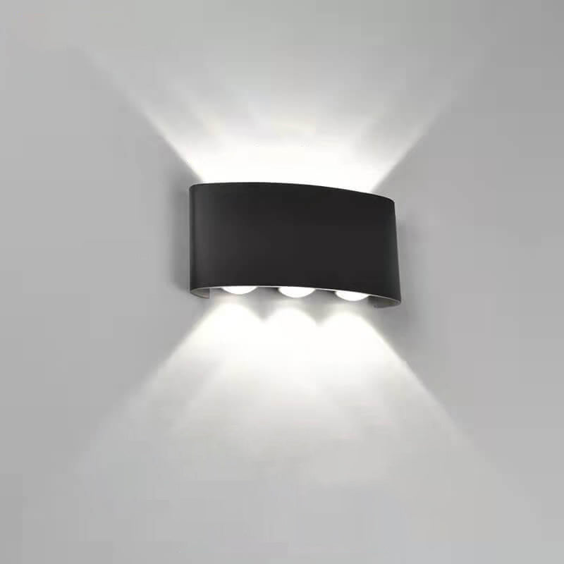 Moderne LED-Wandleuchte mit Bogenstrahler nach oben und unten, wasserdicht, für den Außenbereich