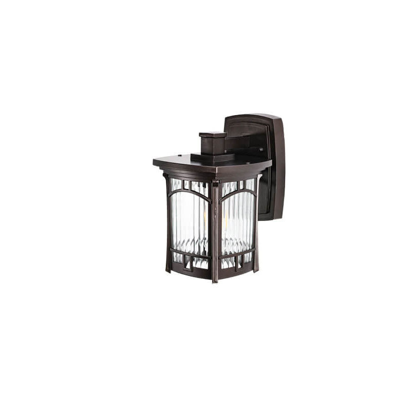Moderne quadratische Aluminium-Glas-carved 1-Licht Außen wasserdichte Wandlampe | Brehn