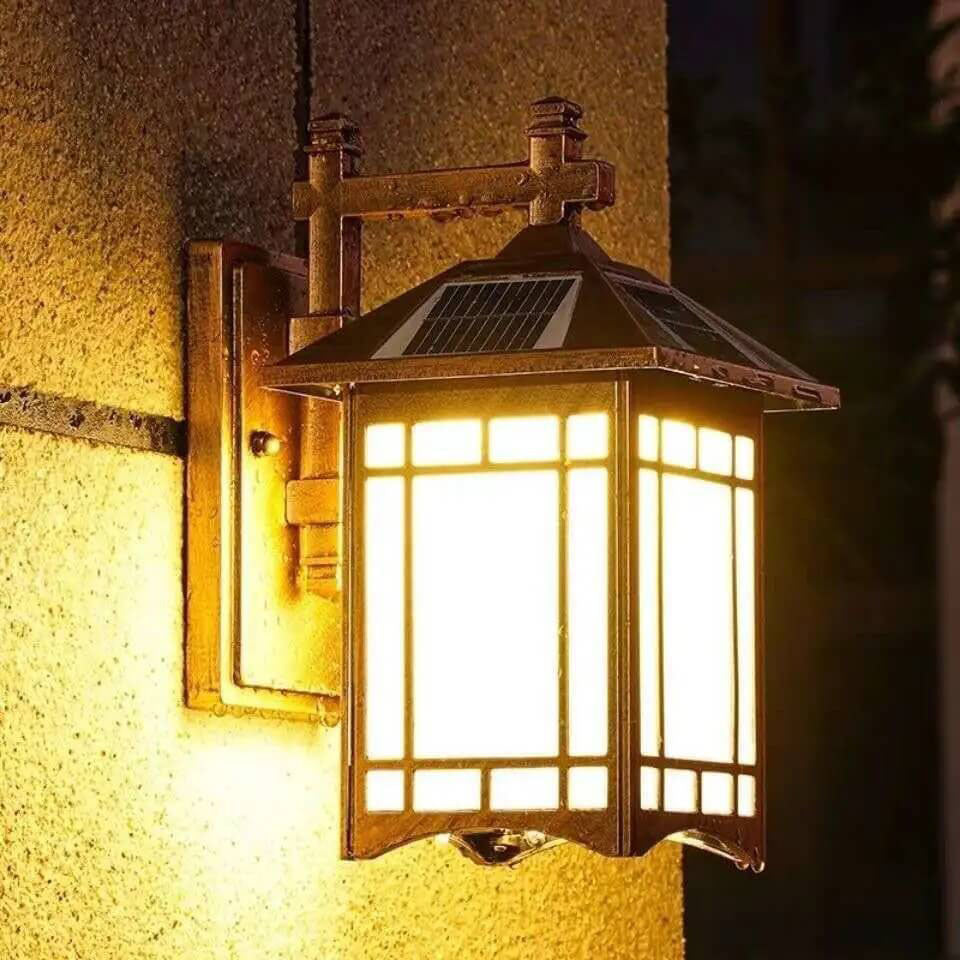 Moderner wasserdichter Solar-Aluminium-Chinesischer Pavillon Form 1-Licht-Wand sconces Lampe | Brehn