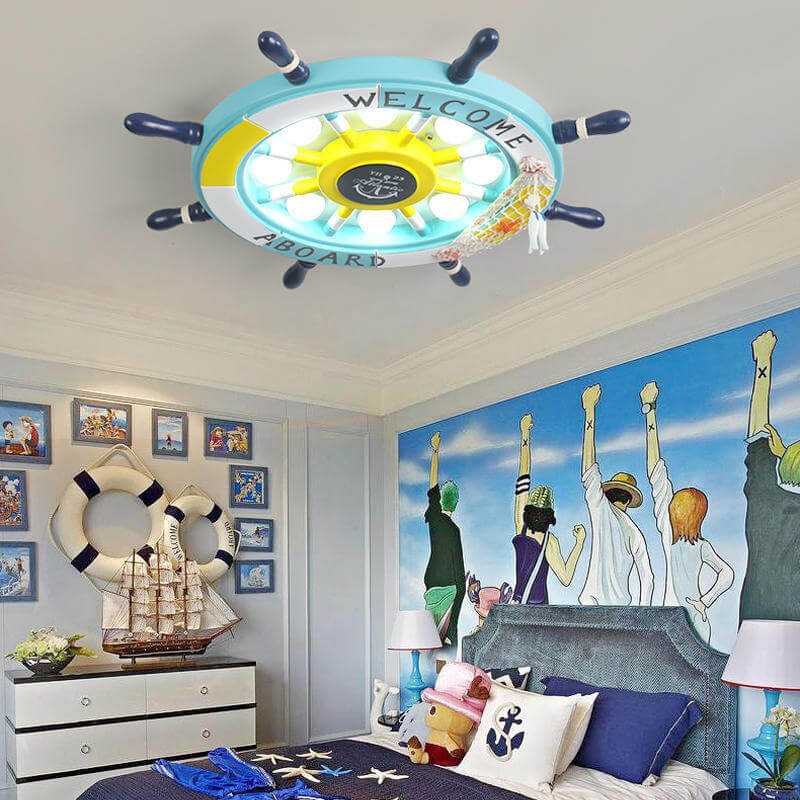 NautiGlow LED-Deckenleuchte für Kinderzimmer | Segelboot-Design | Cartoon-Stil | Stimmungsbeleuchtung