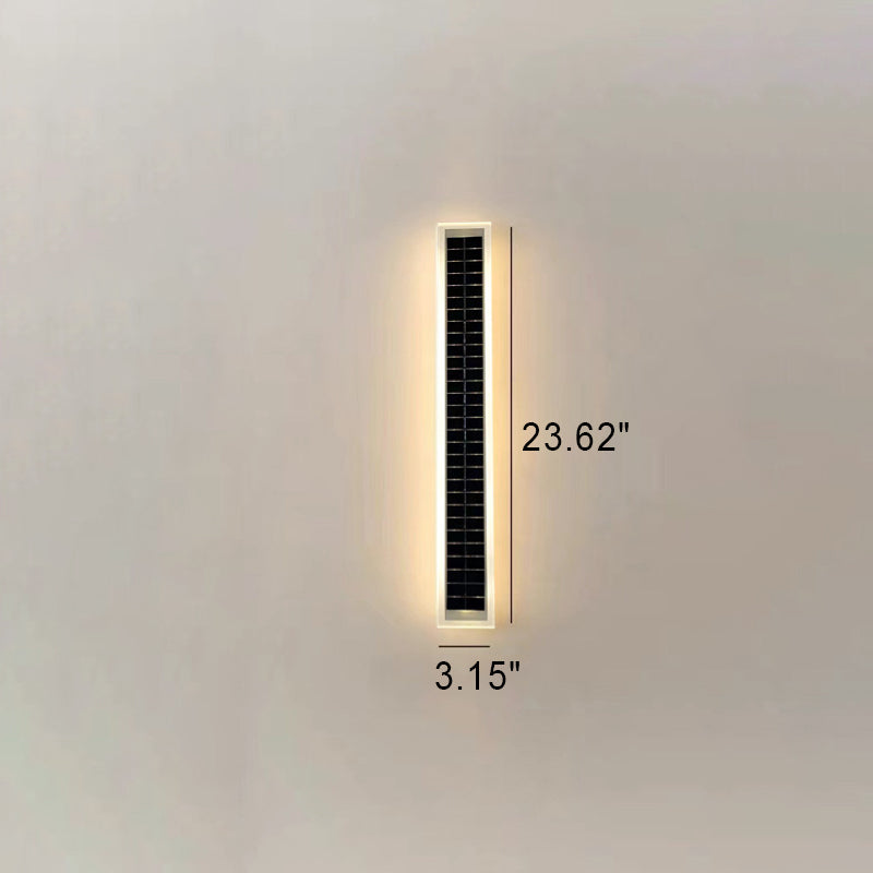Minimalistische rechteckige LED-Wandleuchte für den Außenbereich, wasserdicht, mit Solarfunktion, für Terrasse und Garten
