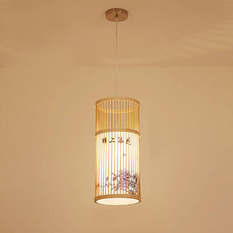 Brehn | Bambora Zen Pendelleuchte | Handgewebte Bambus-Laterne | Japanisches Design | Natürliche Eleganz