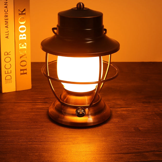 Traditionelles Bauernhaus Wasserdichte Wiederaufladbare Eisen Acryl Zylinder LED Tischlampe Für Unterhaltungsraum | Brehn