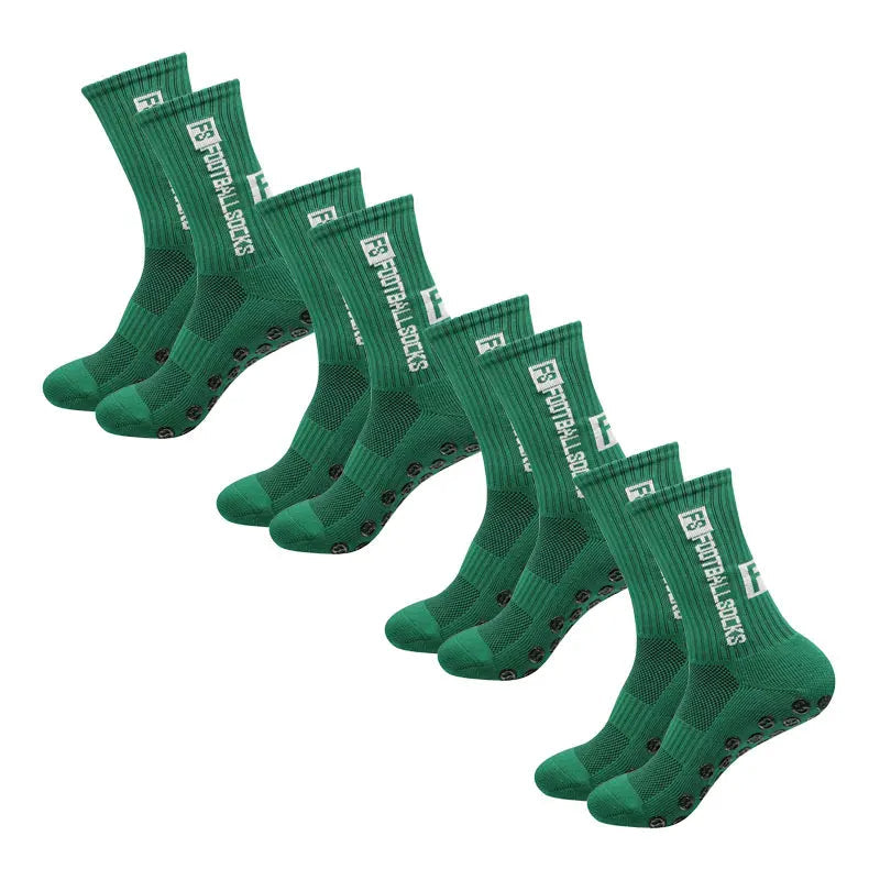 Brehn | 4 Paar Fußballsocken Sport Grip Gummi rutschfeste Socken
