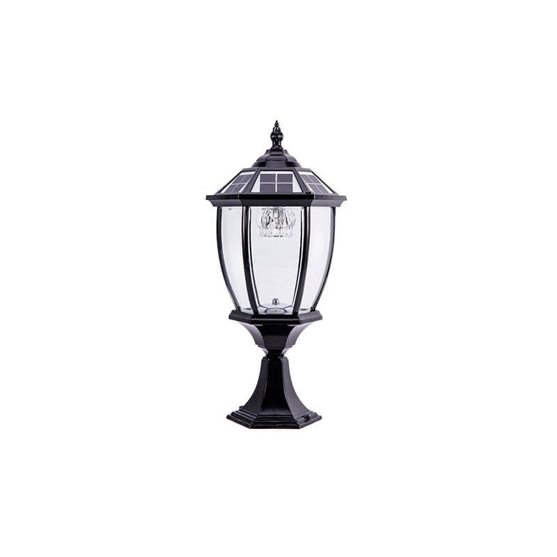 Wasserdichte, solarbetriebene Gartenleuchte aus Aluminium und Glas mit 1-flammigem Design