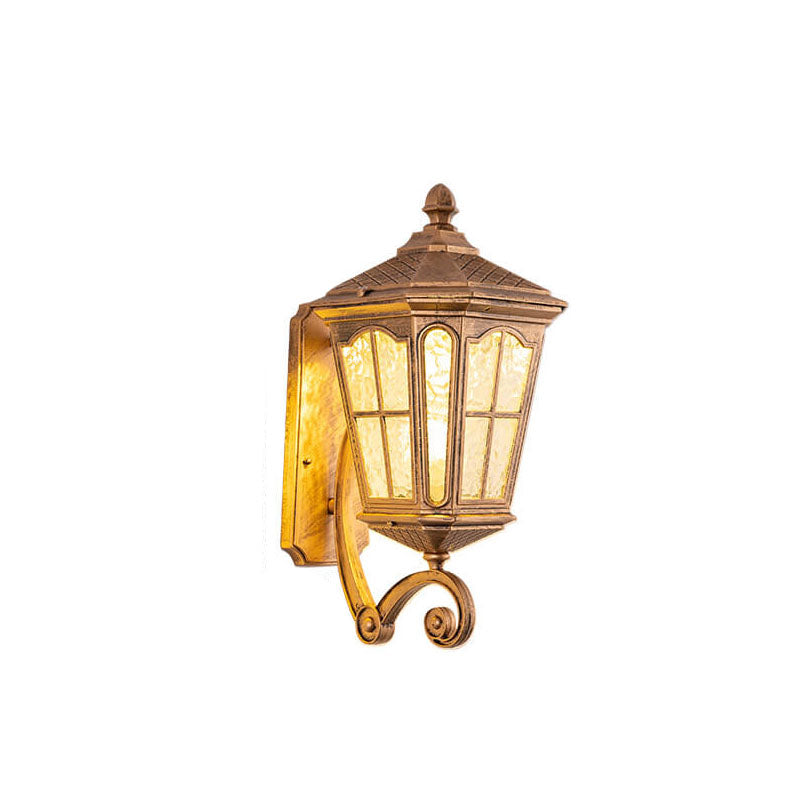 Europäische Outdoor-Laterne Aluminium Glas Wasserdicht 1-Licht Wand Sconce Lampe | Brehn