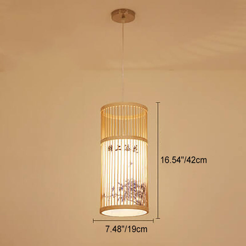Brehn | Bambora Zen Pendelleuchte | Handgewebte Bambus-Laterne | Japanisches Design | Natürliche Eleganz