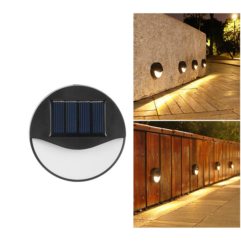 Runde/Quadratische LED-Solar-Terrassentreppenleuchte, wasserdicht, mit Solarbetrieb, wasserdicht