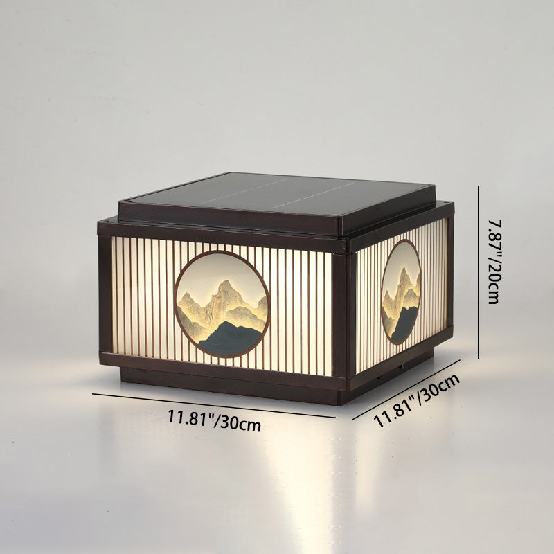 Modern minimalist Solar wasserdicht quadratisch Aluminium Glas LED Postkopflicht für Garten | Brehn