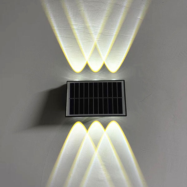 Zeitgenössische industrielle Solar wasserdichte ABS Säulen LED Wandlampe für den Außenbereich | Brehn