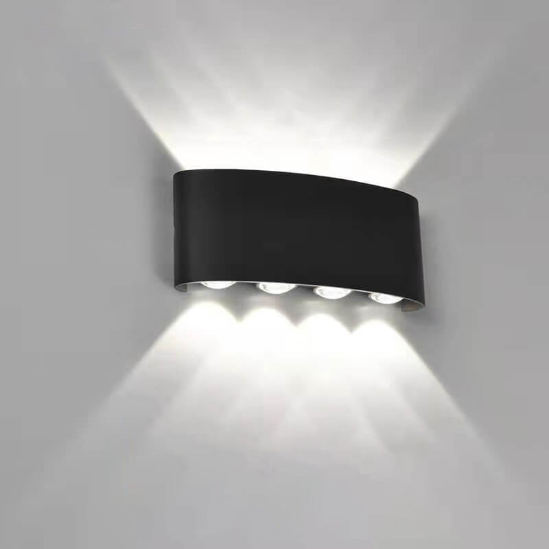 Moderne LED-Wandleuchte mit Bogenstrahler nach oben und unten, wasserdicht, für den Außenbereich