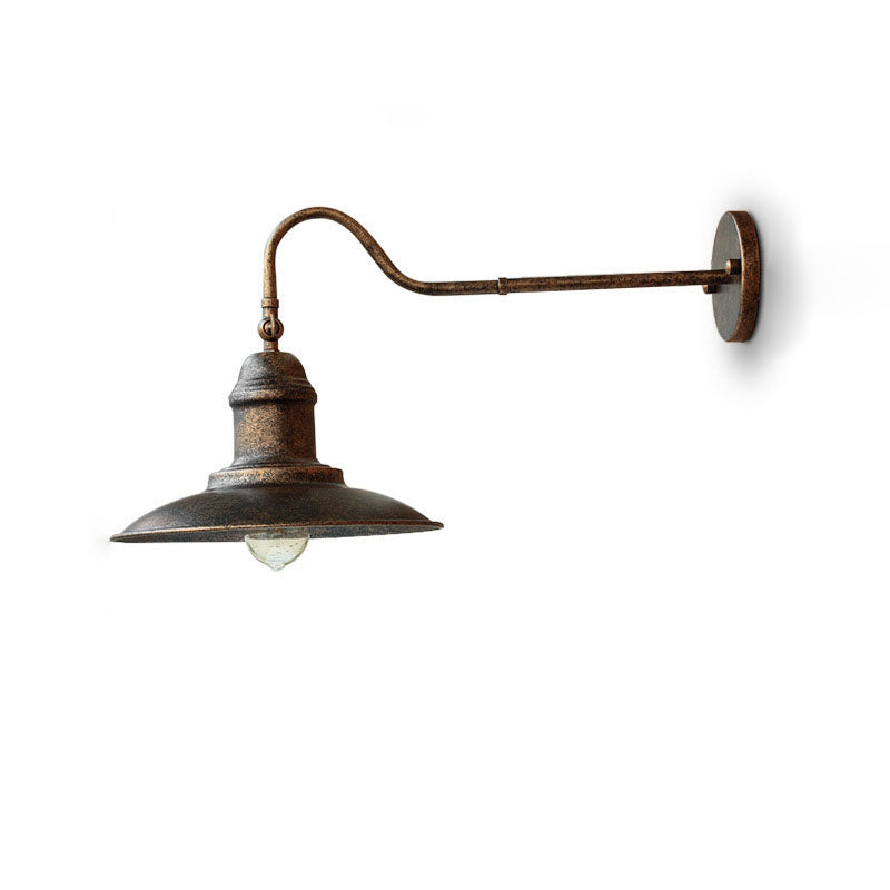 Traditionelle Vintage Horn Eisen 1-Licht Außen Wandlaterne Lampe für Eingangsbereich | Brehn