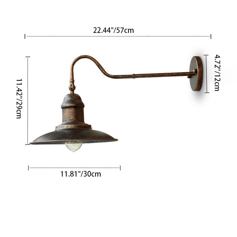 Traditionelle Vintage Horn Eisen 1-Licht Außen Wandlaterne Lampe für Eingangsbereich | Brehn