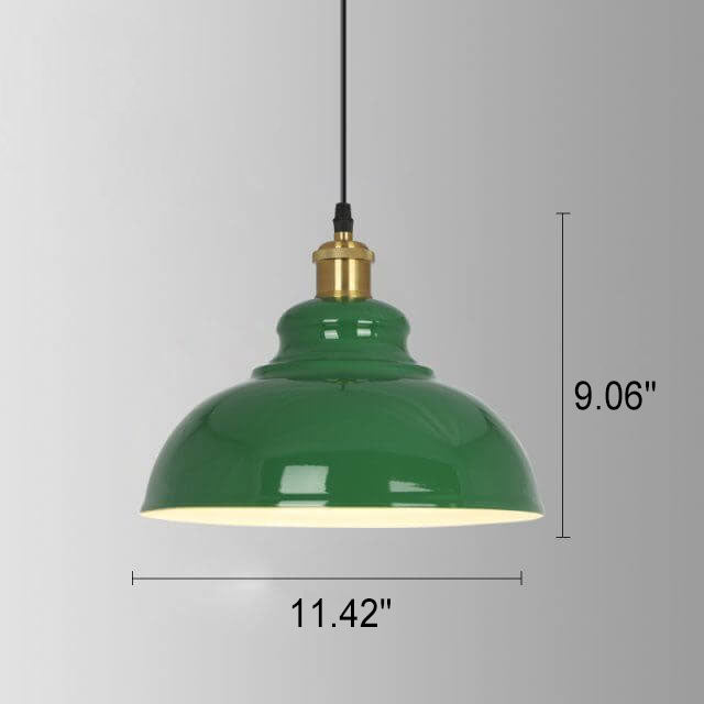 RetroDome Pendelleuchte im Industrie-Vintage-Stil | Grünes Eisenkuppel-Design | Einzelflammig | Rustikale Deckenbeleuchtung