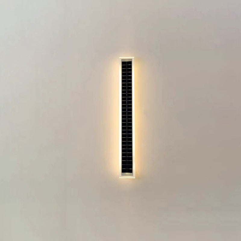 Minimalistische rechteckige LED-Wandleuchte für den Außenbereich, wasserdicht, mit Solarfunktion, für Terrasse und Garten
