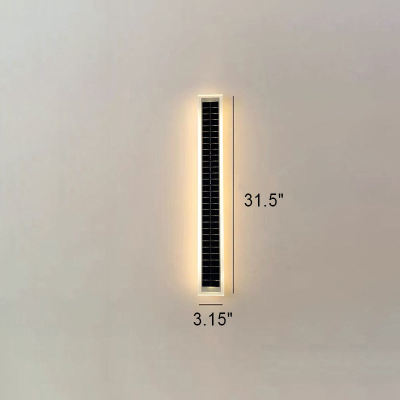 Minimalistische rechteckige LED-Wandleuchte für den Außenbereich, wasserdicht, mit Solarfunktion, für Terrasse und Garten