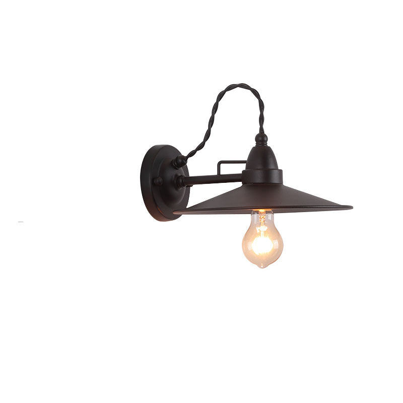 Zeitgenössische industrielle wasserdichte Metallplatten-Schüssel 1-Licht Wandleuchte Lampe für Außenpatio | Brehn