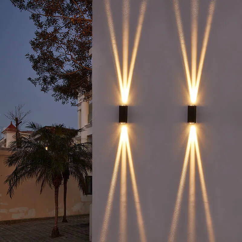 Moderne wasserdichte LED Außenwandleuchte | Rechteckige Auf-/Abwärts-Aluminiumleuchte