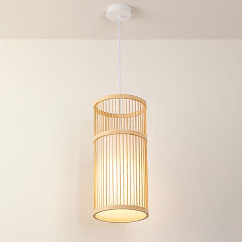 Brehn | Bambora Zen Pendelleuchte | Handgewebte Bambus-Laterne | Japanisches Design | Natürliche Eleganz
