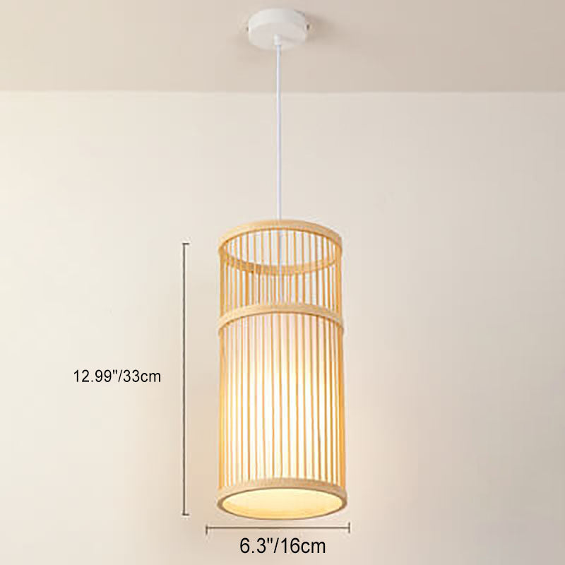 Brehn | Bambora Zen Pendelleuchte | Handgewebte Bambus-Laterne | Japanisches Design | Natürliche Eleganz