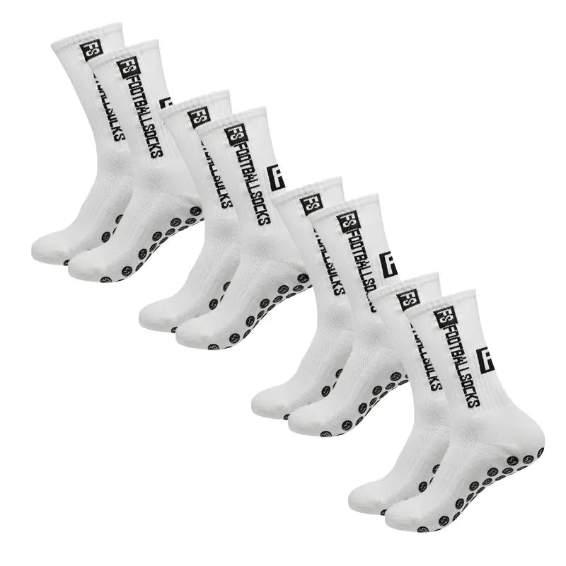 Brehn | 4 Paar Fußballsocken Sport Grip Gummi rutschfeste Socken