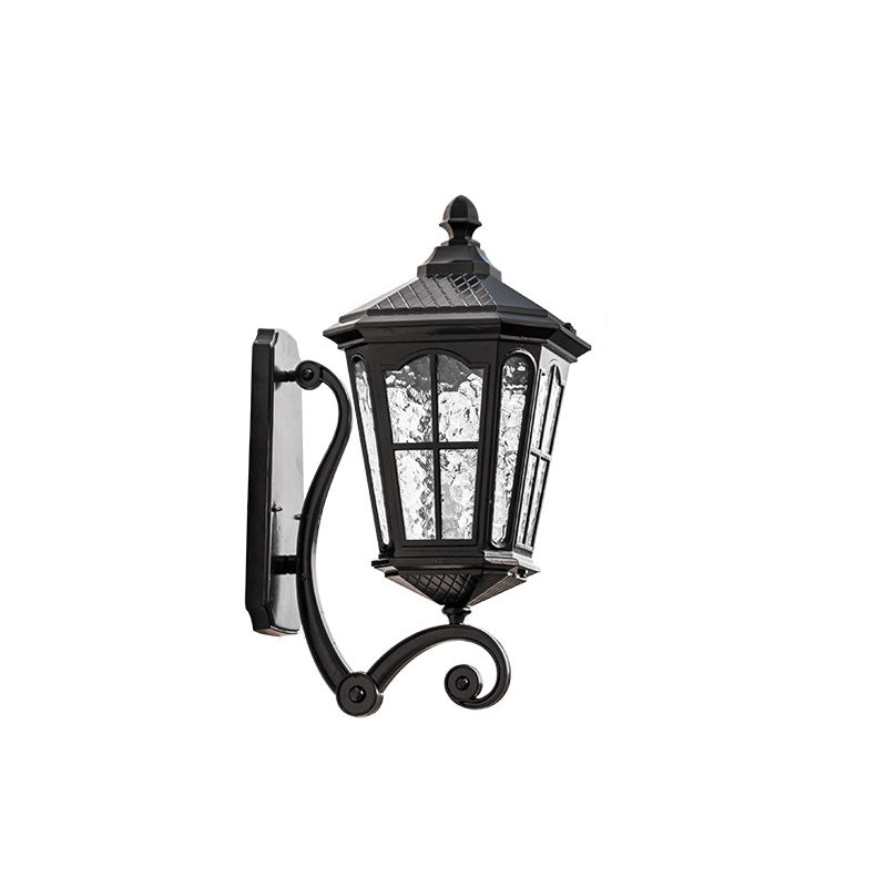 Europäische Outdoor-Laterne Aluminium Glas Wasserdicht 1-Licht Wand Sconce Lampe | Brehn