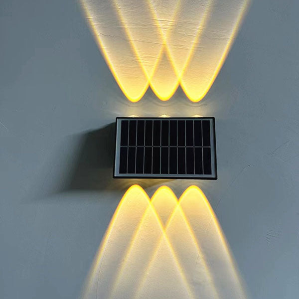 Zeitgenössische industrielle Solar wasserdichte ABS Säulen LED Wandlampe für den Außenbereich | Brehn