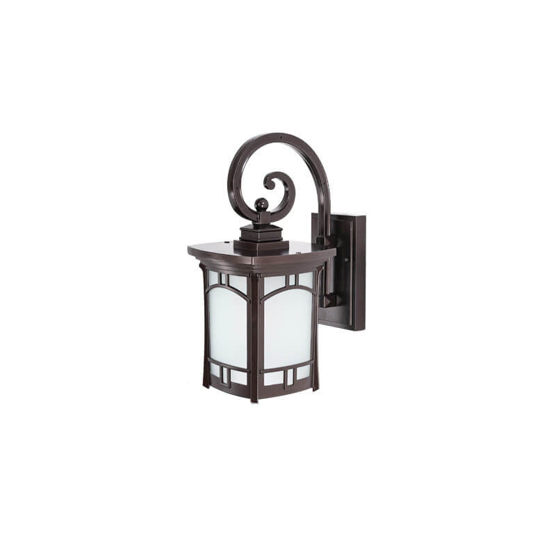 Moderne quadratische Aluminium-Glas-carved 1-Licht Außen wasserdichte Wandlampe | Brehn