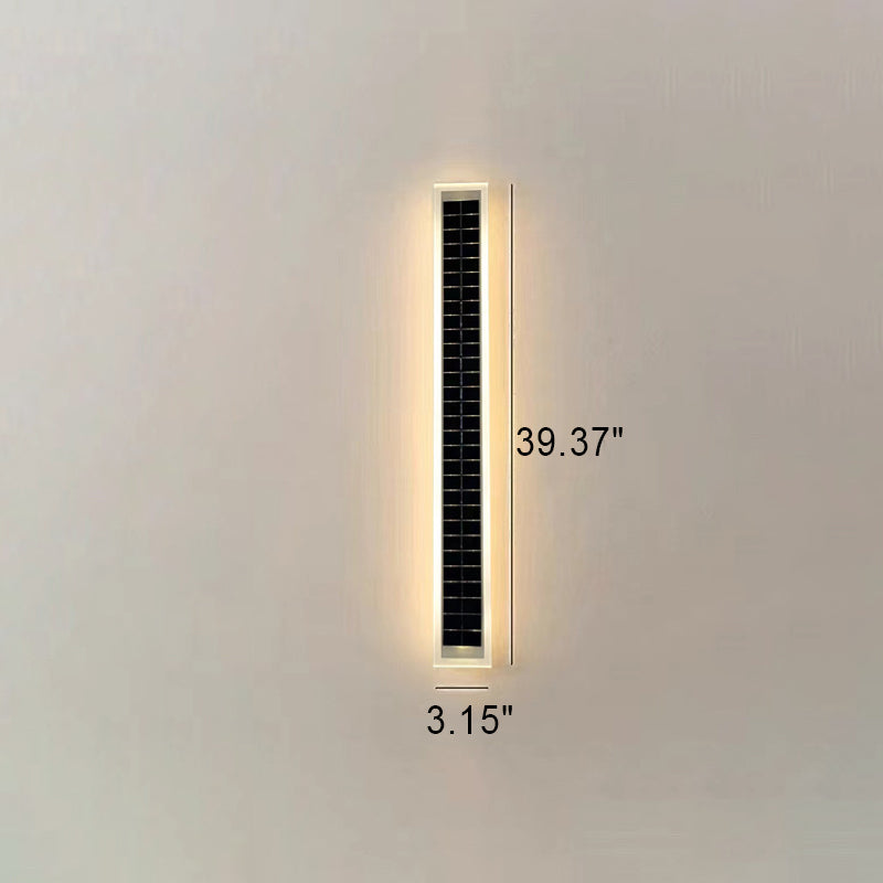 Minimalistische Outdoor Solar Rechteck Streifen Wasserdicht Patio LED Wandleuchte Lampe | Brehn