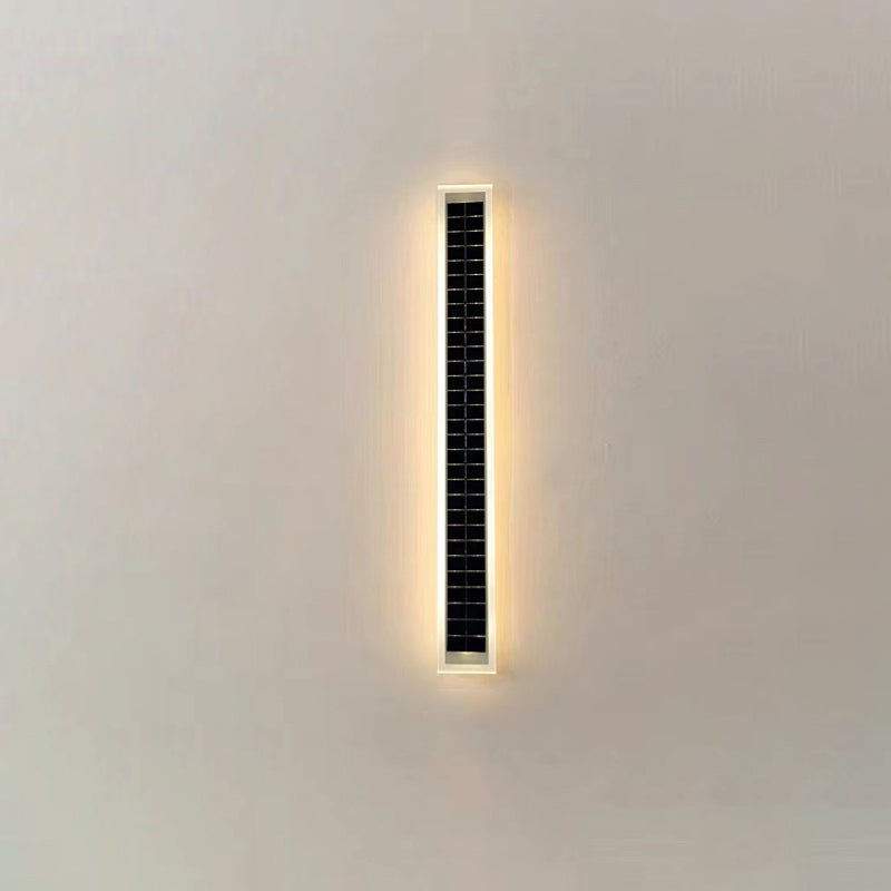 Minimalistische Outdoor Solar Rechteck Streifen Wasserdicht Patio LED Wandleuchte Lampe | Brehn