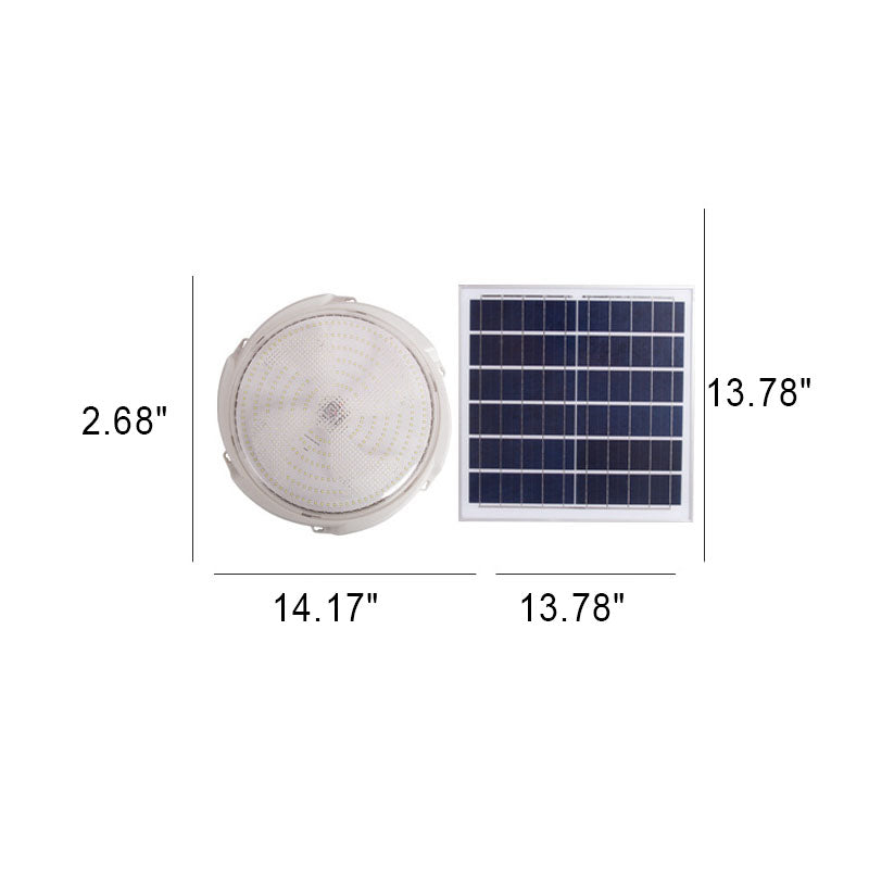 Moderne runde Solar-LED-Deckenleuchte mit Fernbedienung für den Innen- und Außenbereich