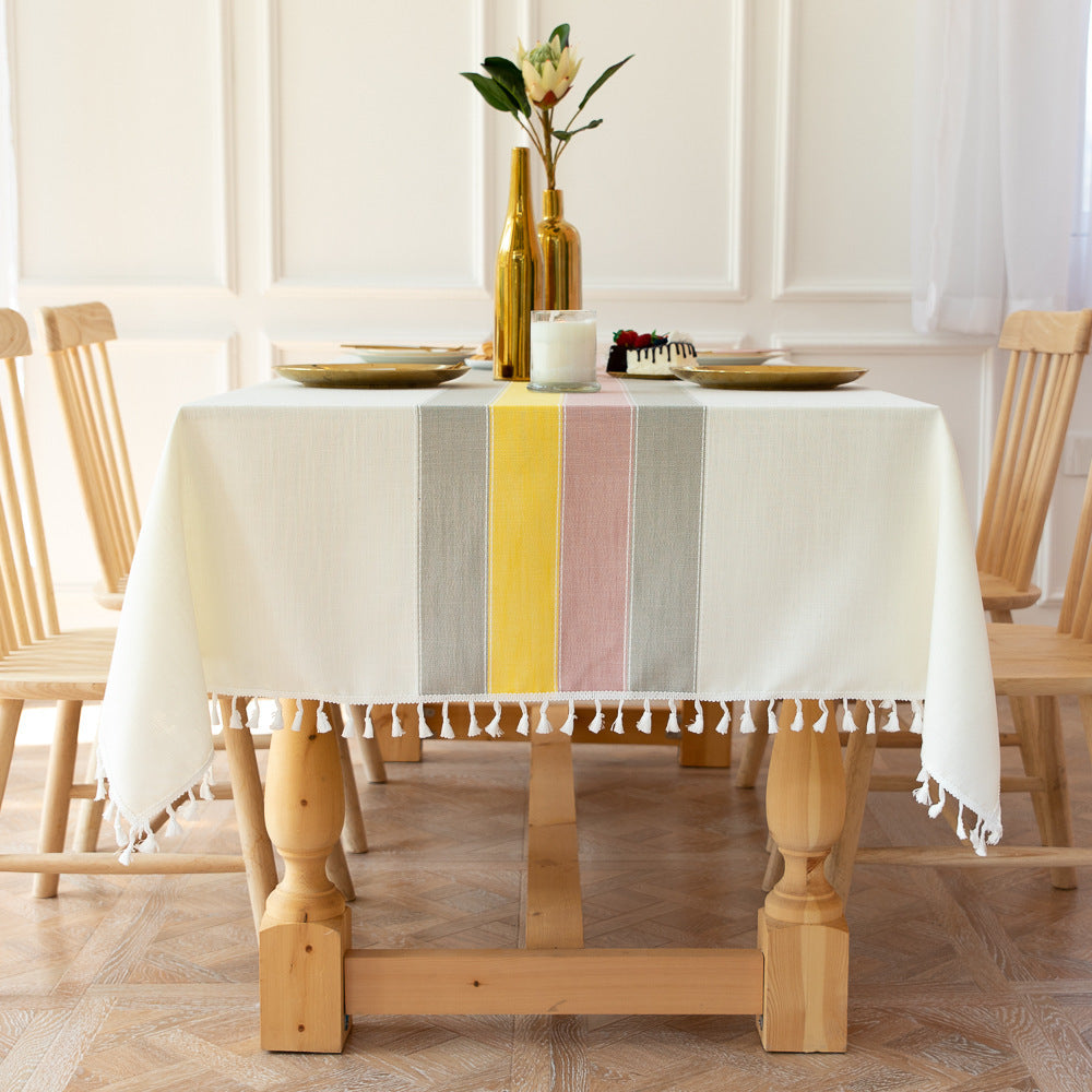 Wasserfeste, ölabweisende, rechteckige Tischdecke aus Baumwoll-Leinen-Mischgewebe, knitterfrei, für Küche, Esszimmer, Buffet und Party