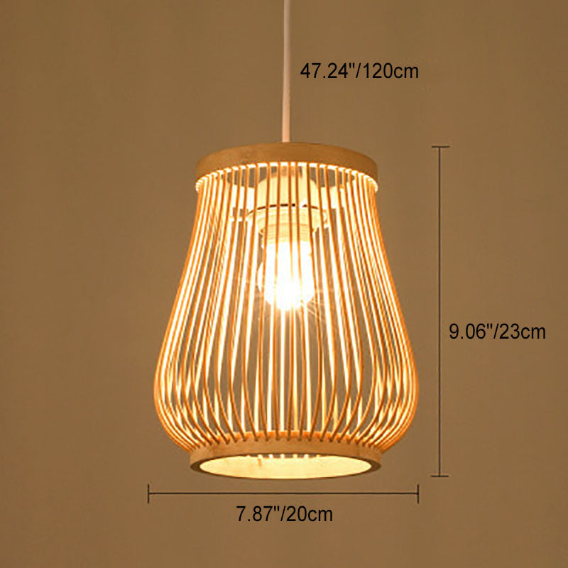 Brehn | Bambora Zen Pendelleuchte | Handgewebte Bambus-Laterne | Japanisches Design | Natürliche Eleganz